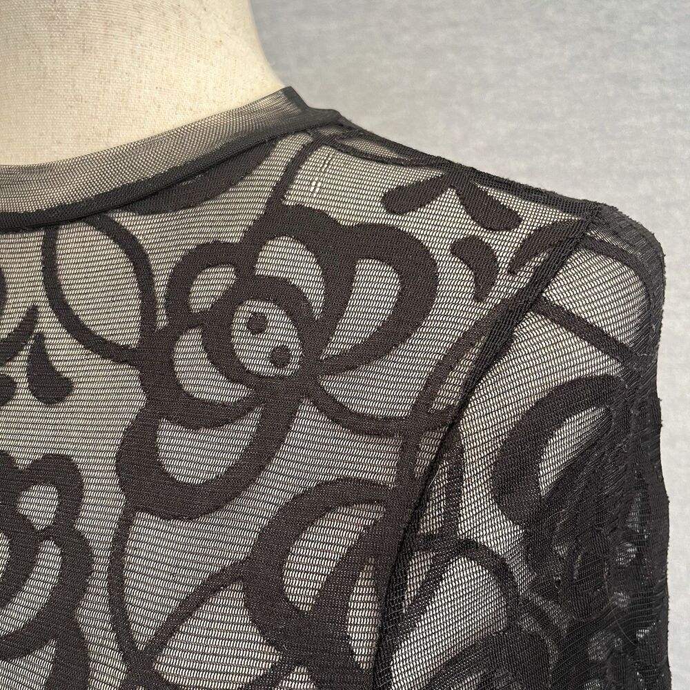 Haute Monde Whimsigoth Bell Sleeve Lace Top Size M Black Witchy Vamp Dark Fairy - Picture 5 of 10